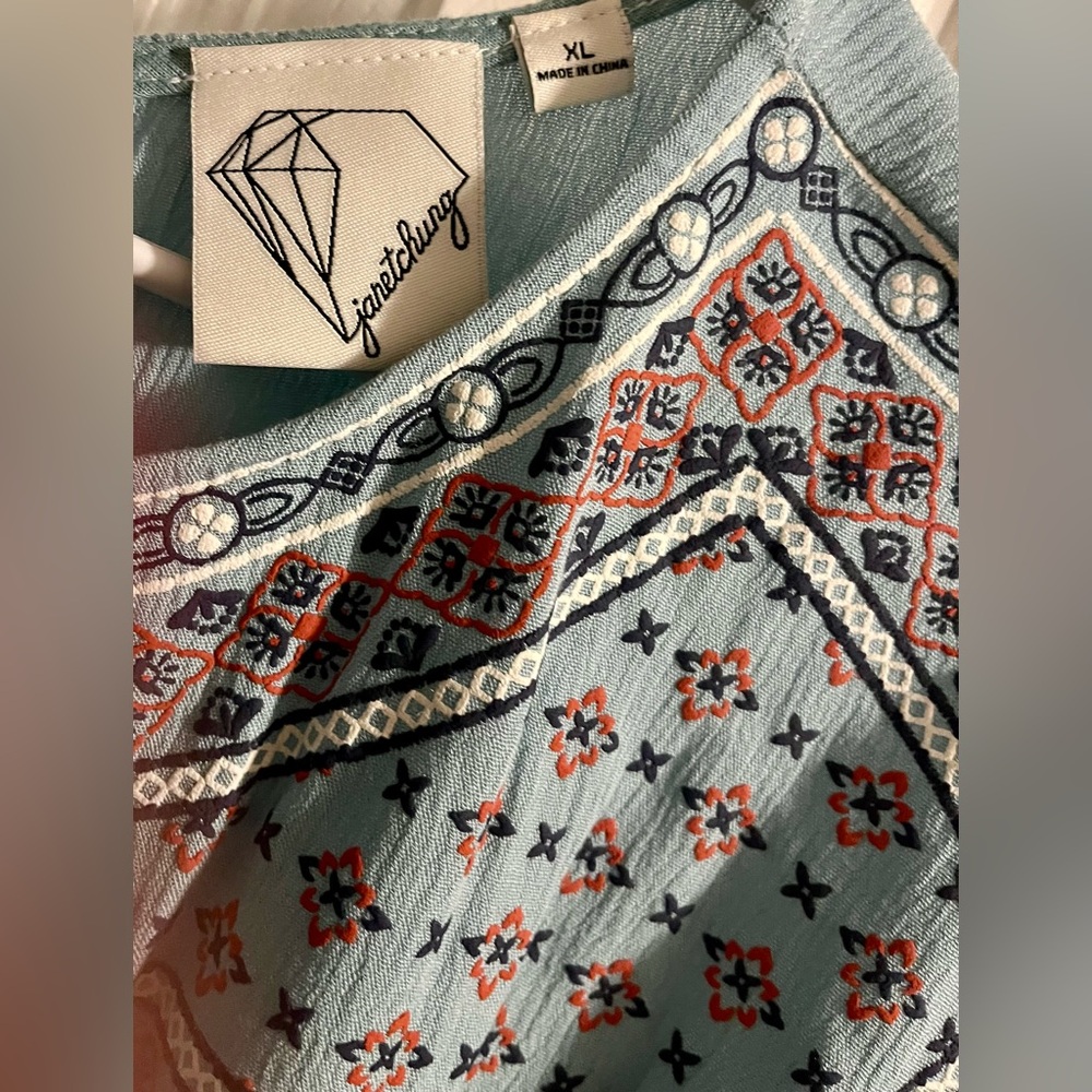 Blue teal blouse